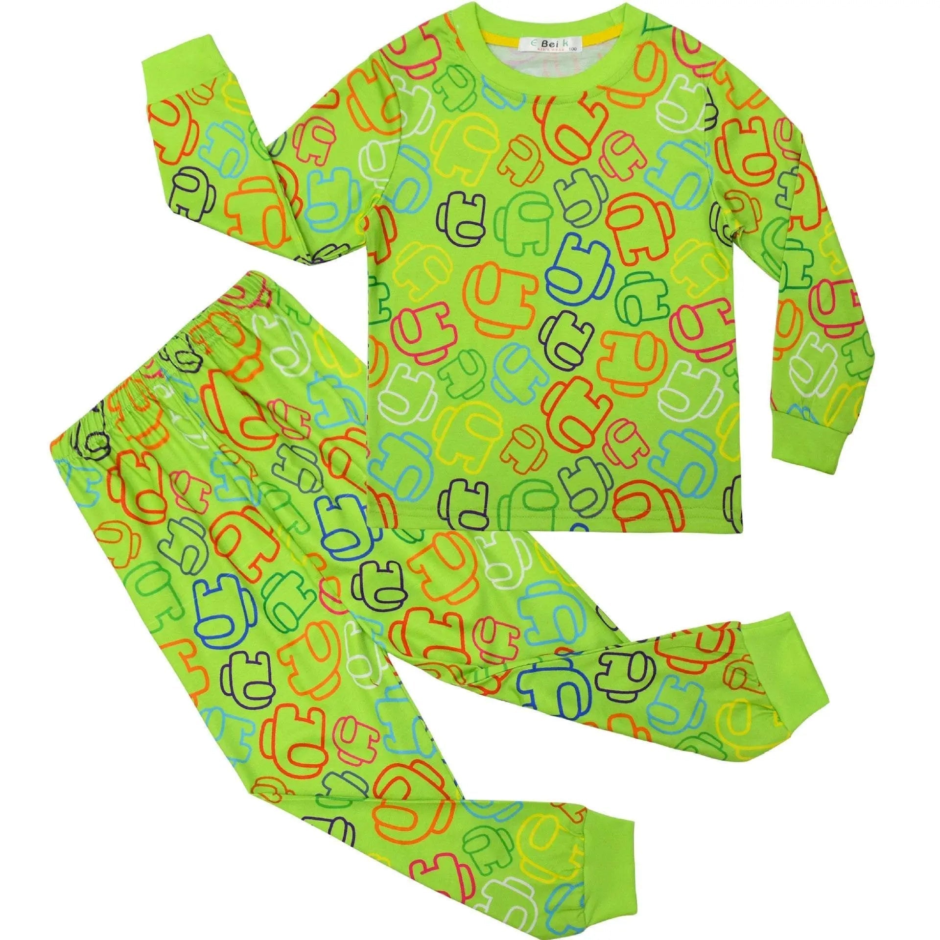 Among us Kids Sleepwear Cotton Long Sleeve Tops & Pants Boy Pajamas Set - Pajamasbuy