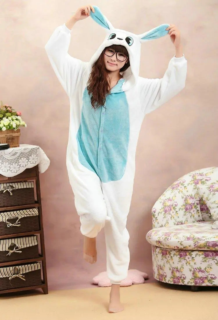 Rabbit Kigurumi Pajamas Hoodie Animals Bunny Easter Costume Onesies - Pajamasbuy