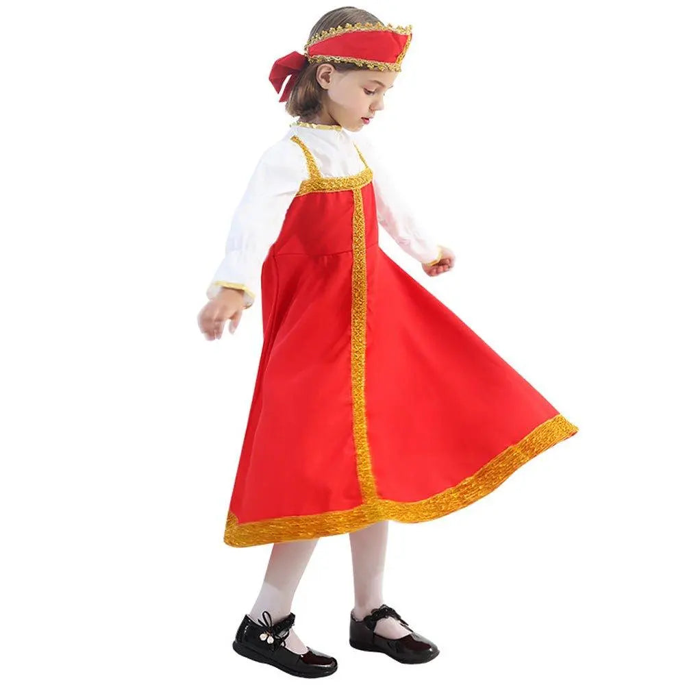 Russian Girls Cosplay Costume Ethnic Dress Halloween National Oufit Dresses Stage Performances - Pajamasbuy