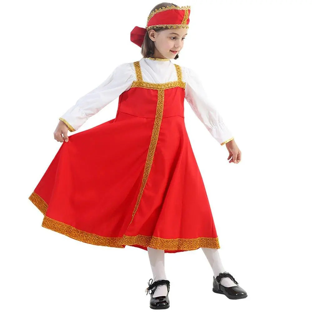 Russian Girls Cosplay Costume Ethnic Dress Halloween National Oufit Dresses Stage Performances - Pajamasbuy