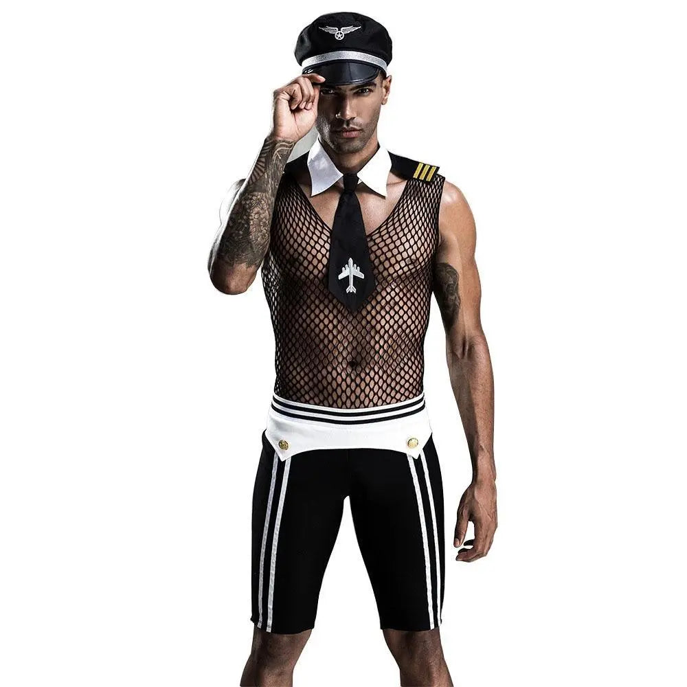 Stag do Police Pilot Party Costume Nightclub Uniform - Pajamasbuy