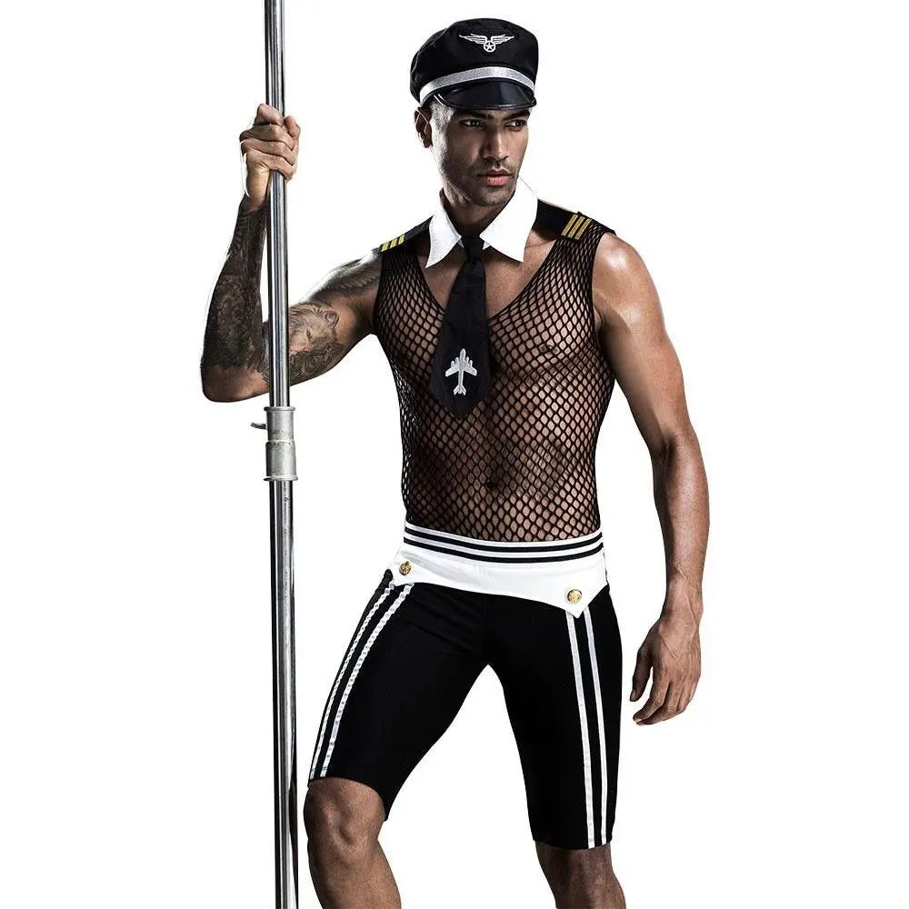 Stag do Police Pilot Party Costume Nightclub Uniform - Pajamasbuy