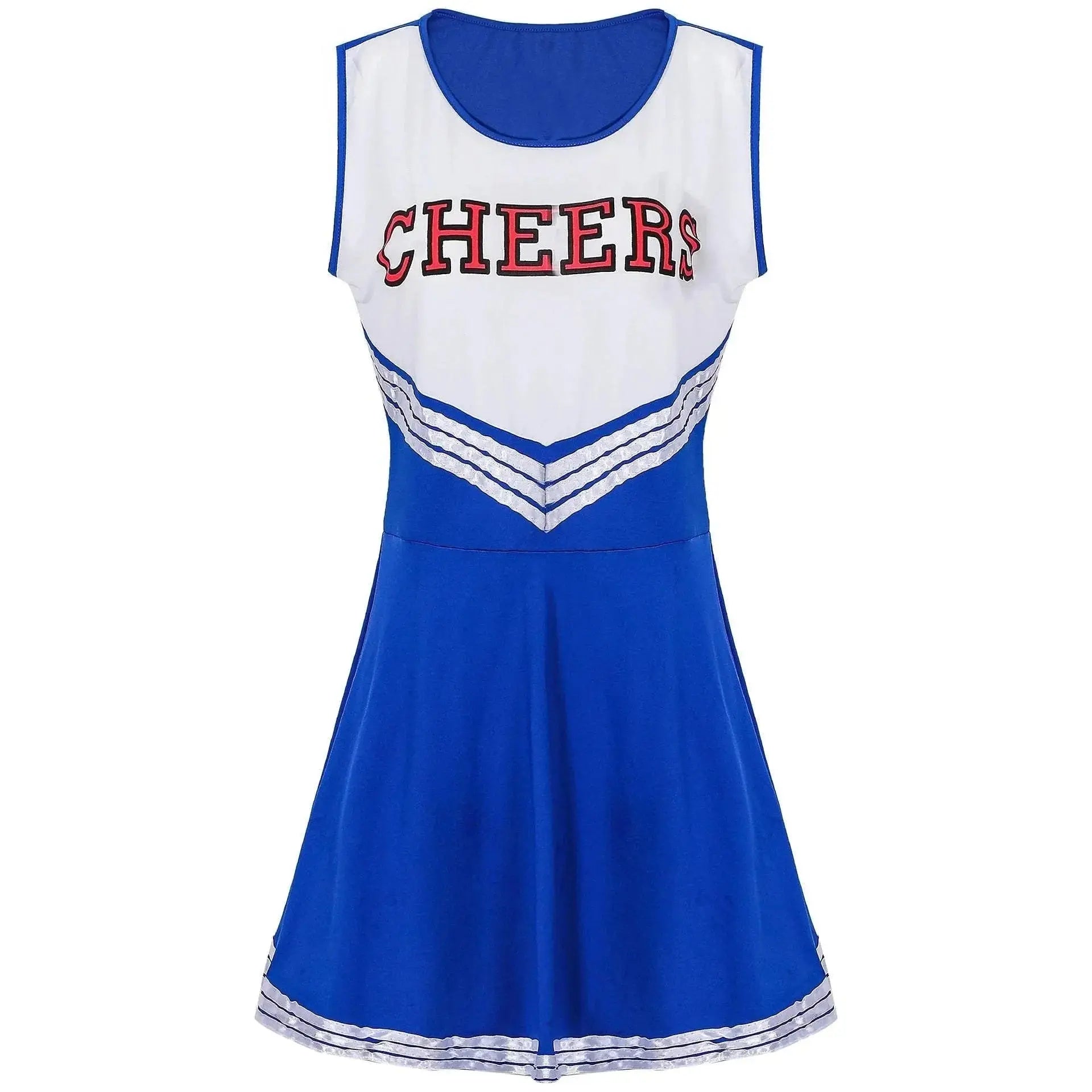 Women Cheerleader Costume Outfit With Poms Fancy Uniform Sports Dress - Pajamasbuy