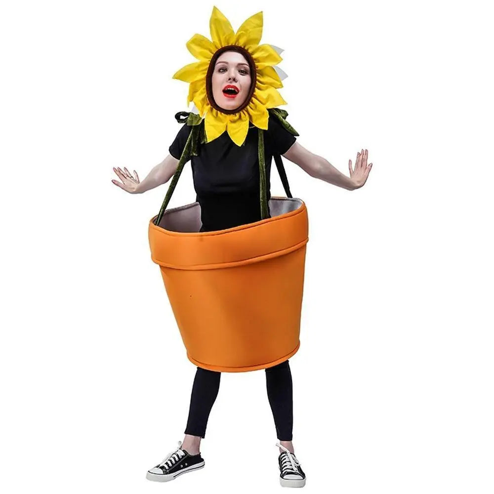 funny sun flower potted plant Festival Performance Stage Cosplay Costume for Adult - Pajamasbuy