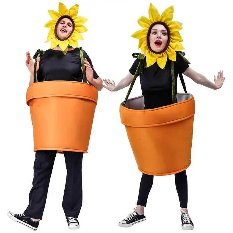 funny sun flower potted plant Festival Performance Stage Cosplay Costume for Adult - Pajamasbuy