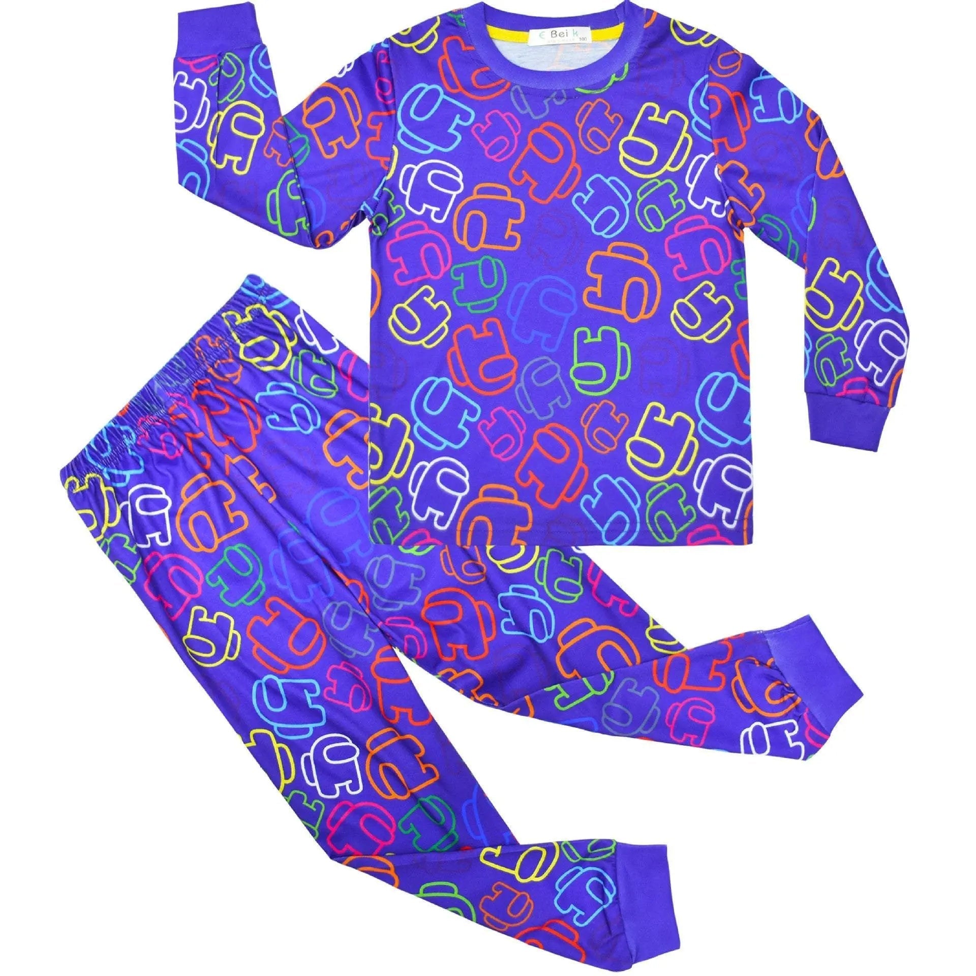 Among us Kids Sleepwear Cotton Long Sleeve Tops & Pants Boy Pajamas Set - Pajamasbuy