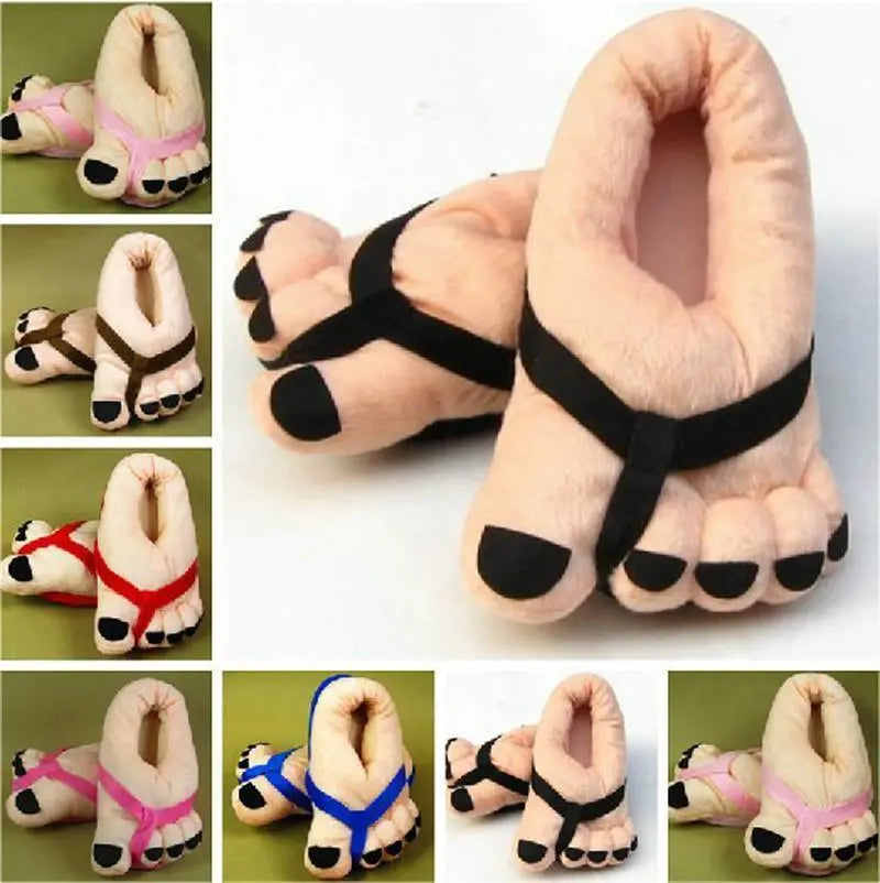 COVER HEEL Cartoon Big Toes Funny Winter Warm Slipper Household Shoes - Pajamasbuy