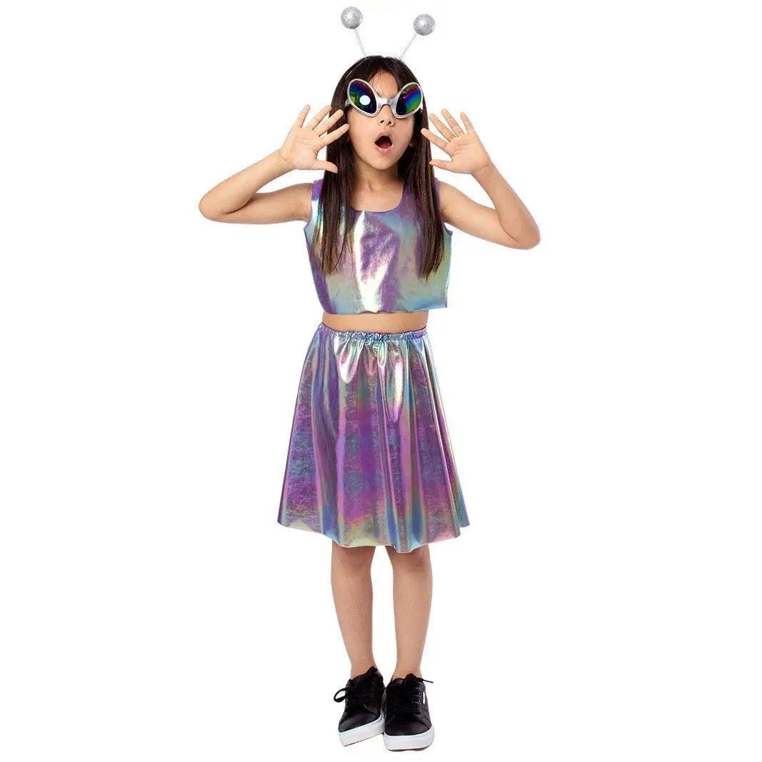 Kids Alien Role Play Costume Halloween Skirt Outfit for School Stage Performances - Pajamasbuy