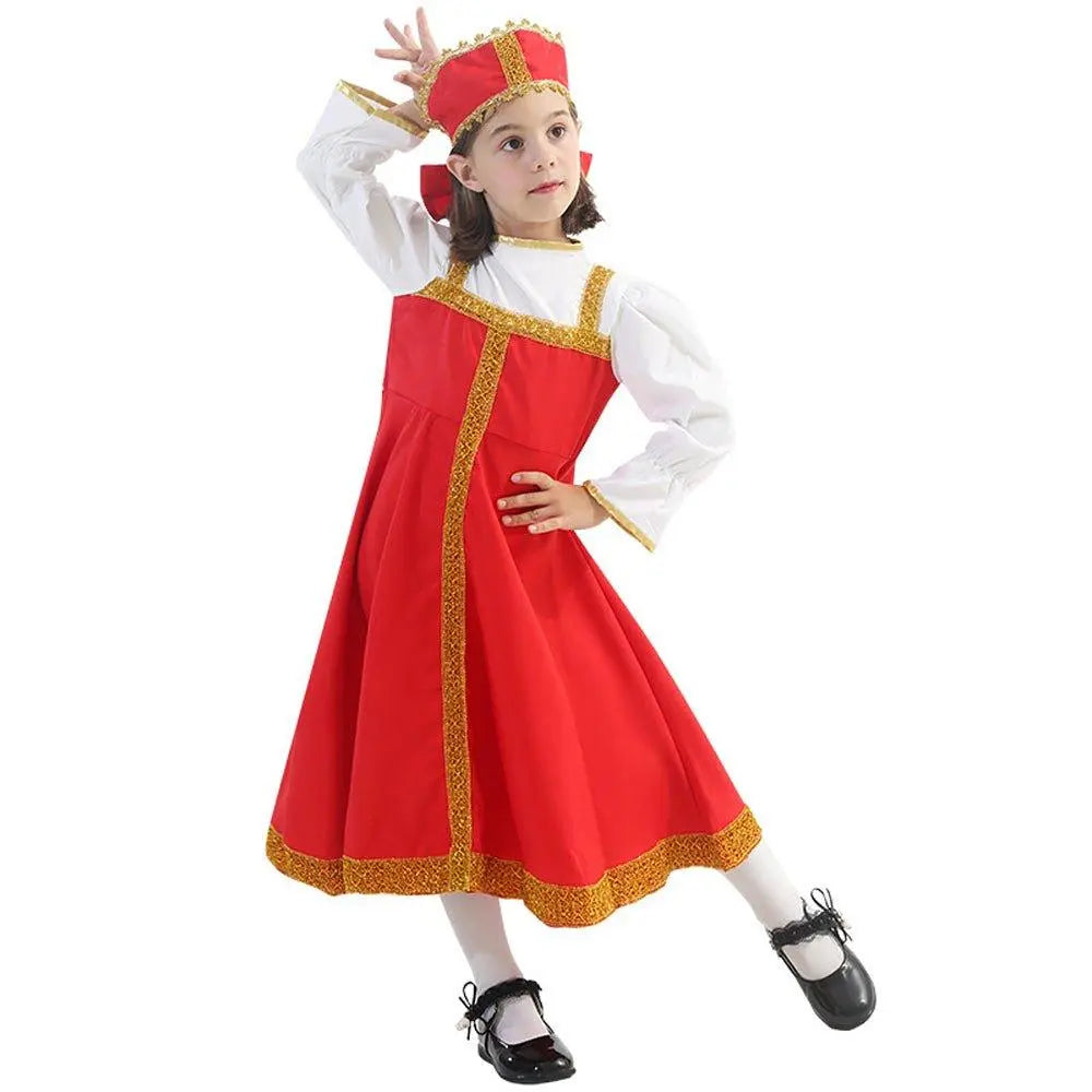 Russian Girls Cosplay Costume Ethnic Dress Halloween National Oufit Dresses Stage Performances - Pajamasbuy