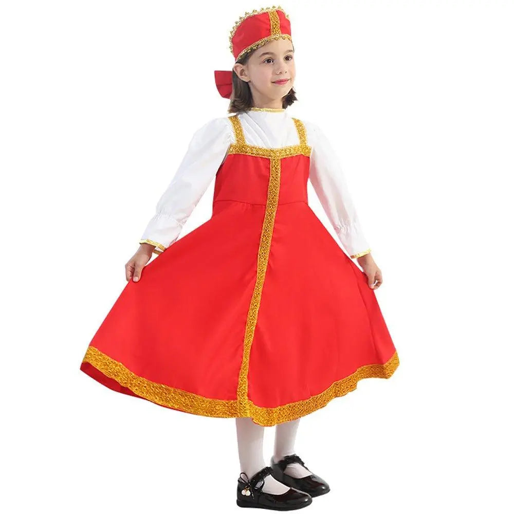 Russian Girls Cosplay Costume Ethnic Dress Halloween National Oufit Dresses Stage Performances - Pajamasbuy