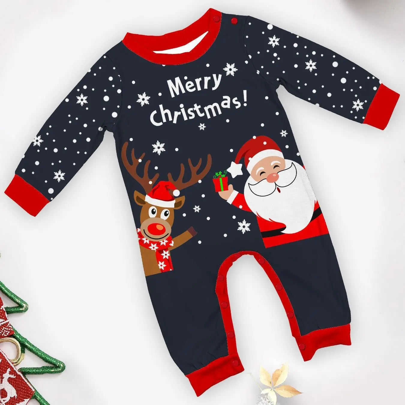 Santa Claus deer printed Christmas Family Matching Pajamas Party Sets - Pajamasbuy