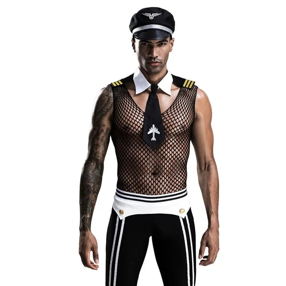 Stag do Police Pilot Party Costume Nightclub Uniform - Pajamasbuy