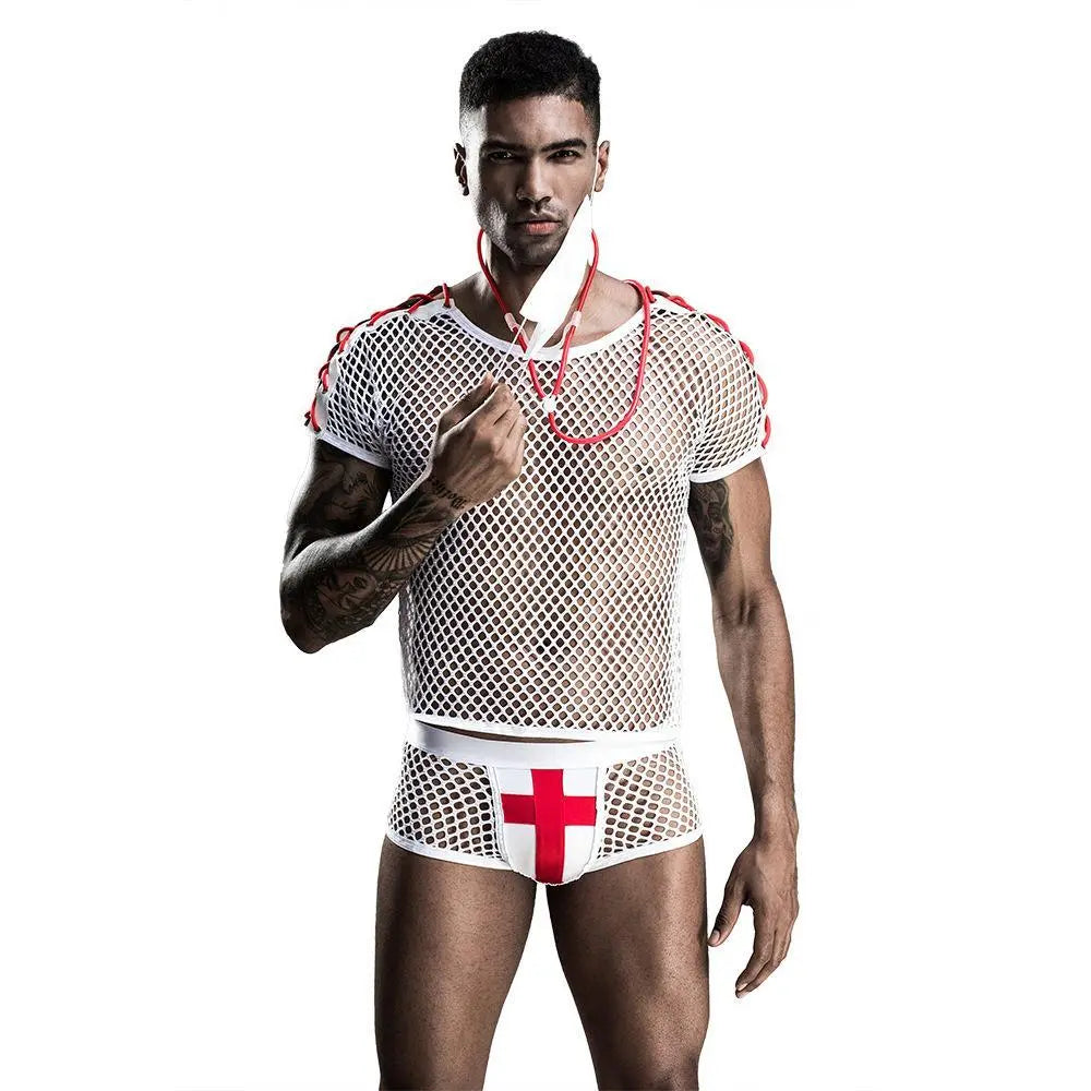 Stag do White Doctor Party Costume Nightclub Uniform - Pajamasbuy