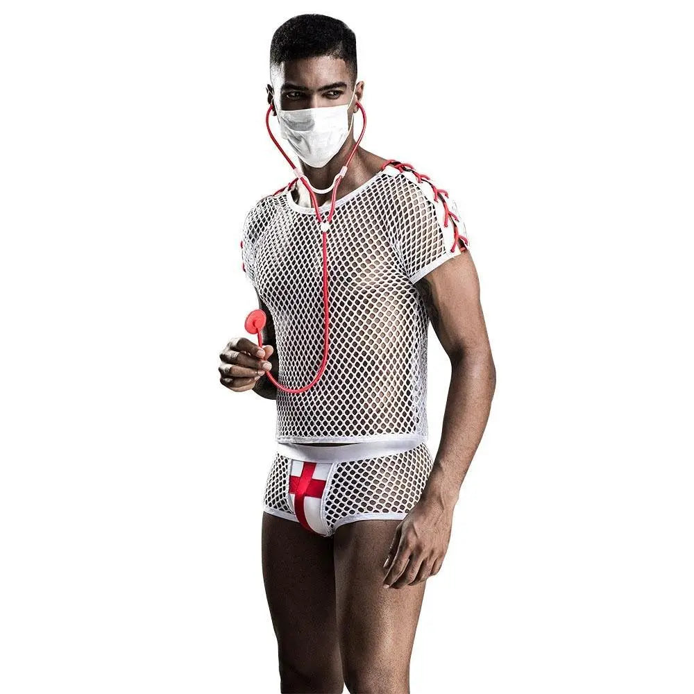 Stag do White Doctor Party Costume Nightclub Uniform - Pajamasbuy