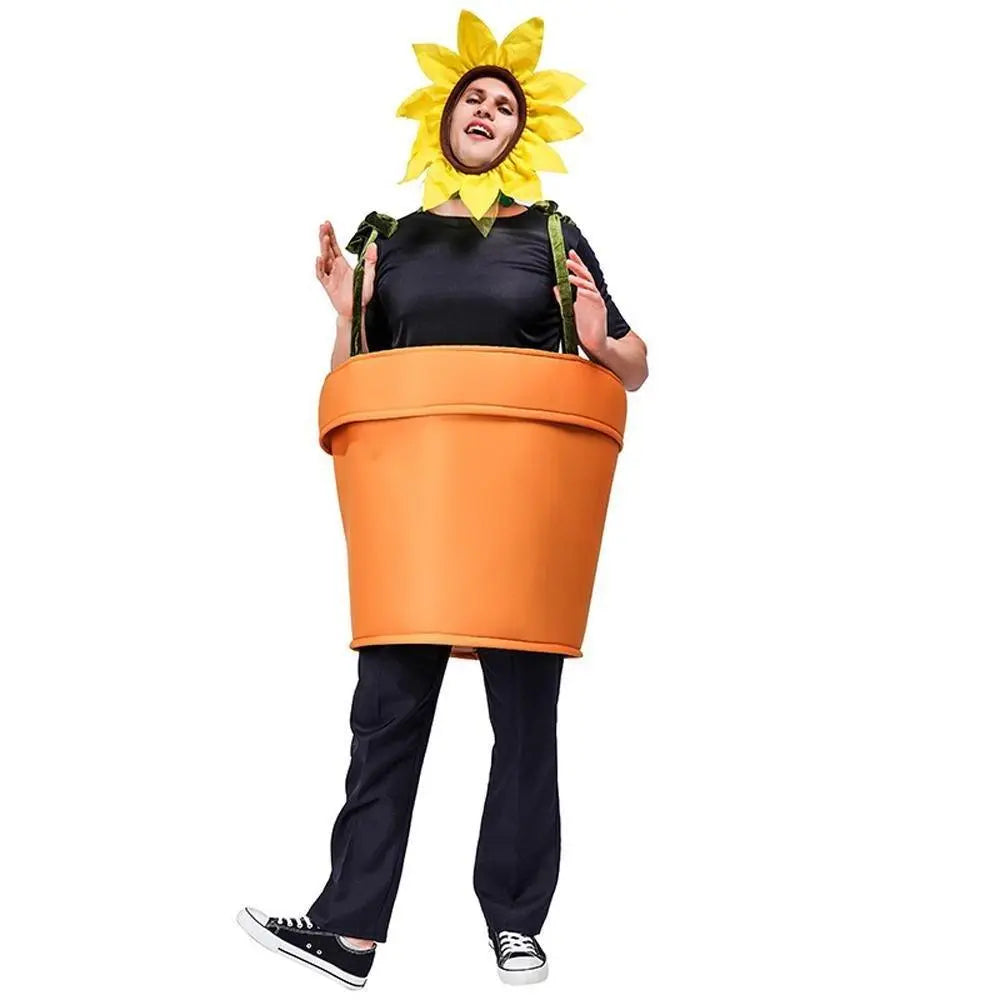 funny sun flower potted plant Festival Performance Stage Cosplay Costume for Adult - Pajamasbuy