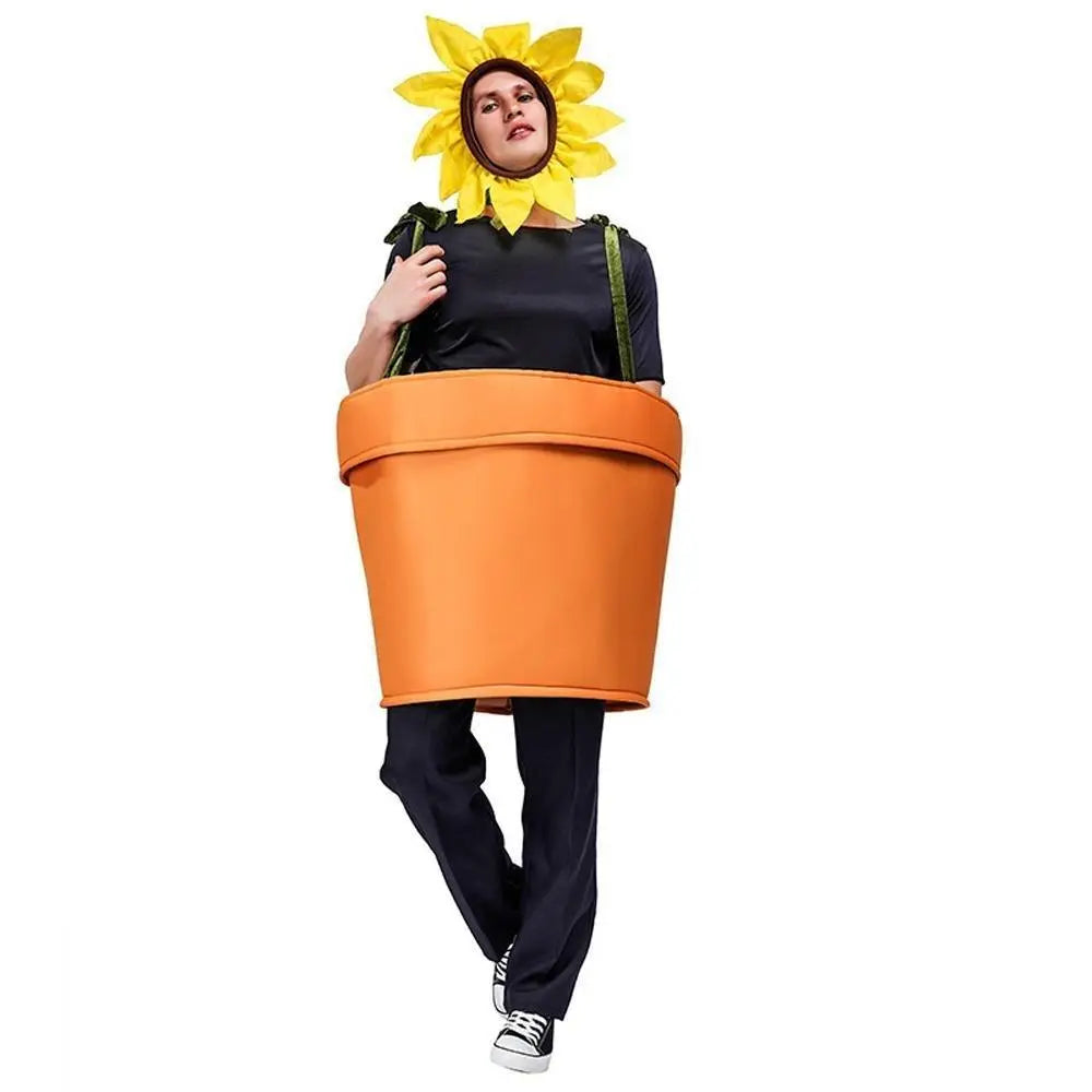 funny sun flower potted plant Festival Performance Stage Cosplay Costume for Adult - Pajamasbuy